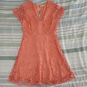 Coral Black Swan lace dress, size medium